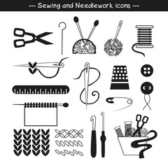 Sewing and needlework icons.