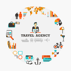Travel agency emblem.
