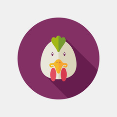 Chicken flat icon. Animal head vector illustration