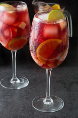 Summer sangria. Black background
