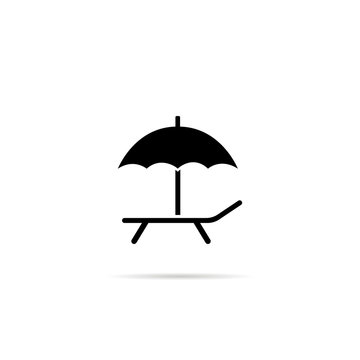 Icon deckchair with an umbrella.