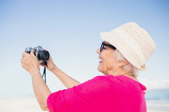 Senior Woman Taking Selfie