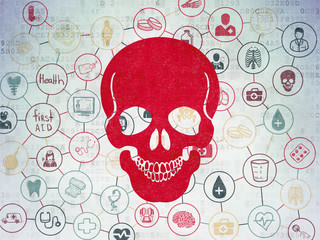Healthcare concept: Scull on Digital Paper background