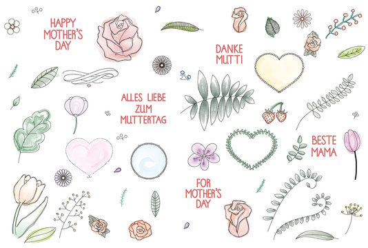 Mother's Day - hand drawn set
