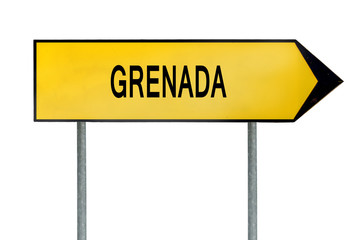 Yellow street concept sign Grenada isolated on white
