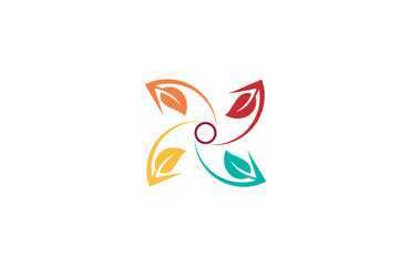 circle leaf arrow colorful logo