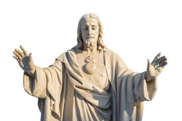 Jesus Christ Statue isolated over white background