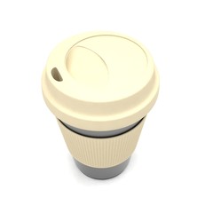 Coffee to go on white