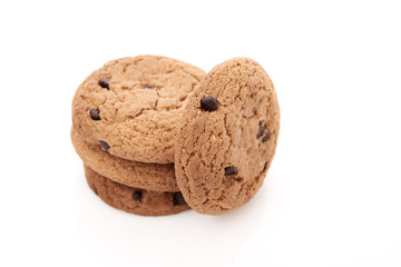 oat cookies on white background