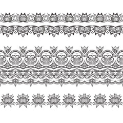 Set of vector filigree patterned brushes