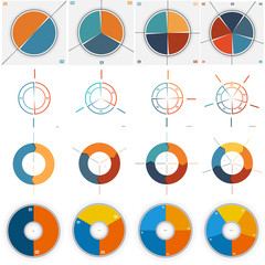 16 numbered Templates for Infographics 2, 3, 4, 5 positions