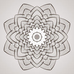 Obraz premium Vector circular pattern in the form of intricate flower. Mandala. Lacy napkin.