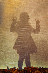 Fototapeta na wymiar Shadow of a little girl