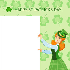 St. Patrick's green hat,   beautiful girl