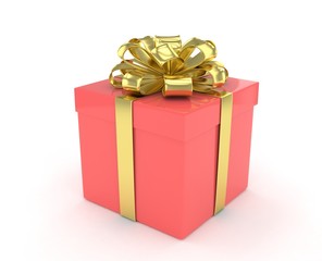 gift box with bows isolated on white