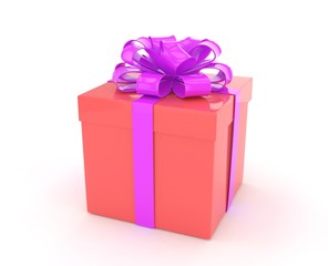 gift box with bows isolated on white