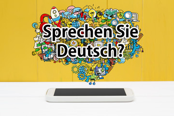 Obrazy na Plexi  Czy mówisz po niemiecku ze smartfonem?