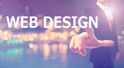 Web Design concept with businessman