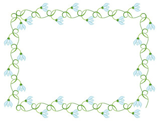 Color frame with blue flowers