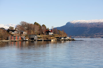 Marine bay in norwegian fjord