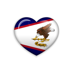 Love American Samoa symbol. Heart flag icon. Vector illustration.