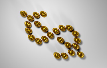 gold egg is in the broken shell