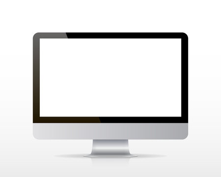 Realistic computer monitor isolated. Vector illustration.