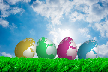 Easter eggs on grass