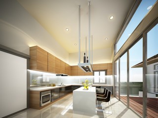 3d rendering of interior kitchen