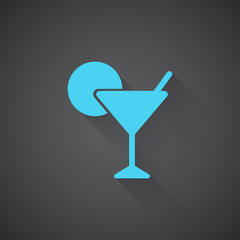 Flat Cocktail web app icon on dark background