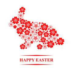 Easter flowers bunny card