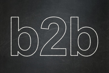 Business concept: B2b on chalkboard background