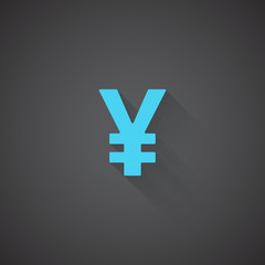 Obraz premium Flat Yen web app icon on dark background
