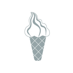 Stylized icon of a colored ice cream on a white background