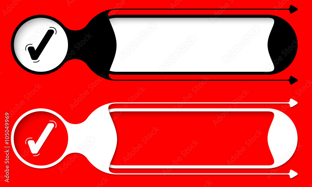 Poster two vector buttons for your text and check box