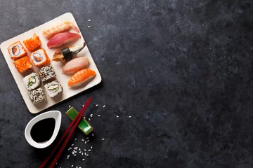 Foto op Plexiglas Set of sushi and maki © karandaev