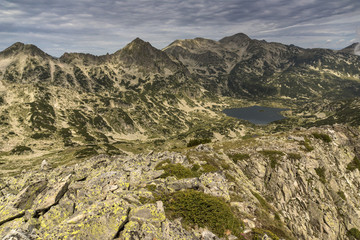 Fototapeta na wymiar Amazing Panorama to Popovo Lake from Dzhano peak, Pirin mountain, Bulgaria