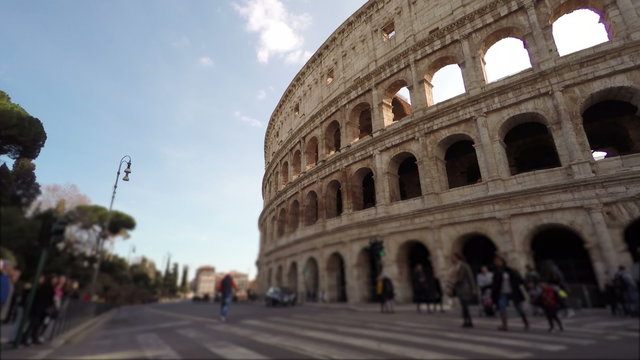 Italy Rome Colosseum people time lapse