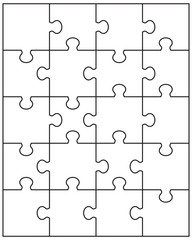 Fototapeta premium Vector illustration of white puzzle, separate parts