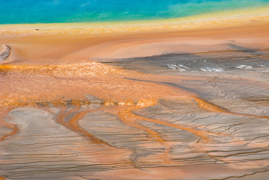 Grand Prismatic Spring detail, Yellowstone National Park, Wyoming