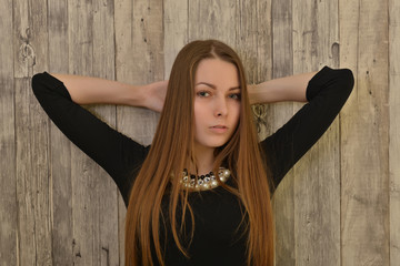 Obraz premium Beautiful woman with long blond hair. 