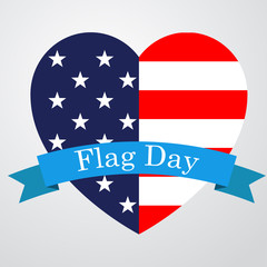 Icono plano Flag Day en corazon bandera USA #1