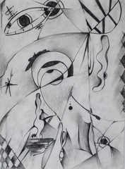 Black and White Abstract Art Painting