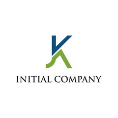 initial letter logo JK