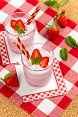 Strawberry Smoothie. Selective focus.