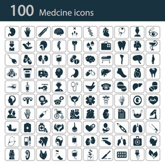 Set of one hundred medicine icons