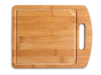 Wooden cutting table isolated.