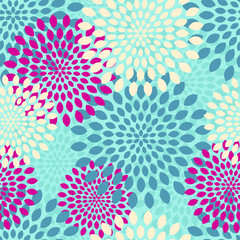 Vector modern seamless flowers pattern background