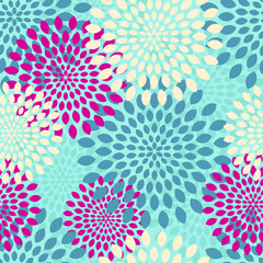 Cotton fabric Vector modern seamless flowers pattern background