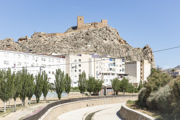 a view of Sax city and the castle, Alicante, Spain